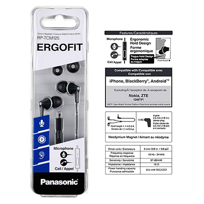 Panasonic-ErgoFit-In-Ear-Earbuds-Headphones-RP-TCM125-K-the-box