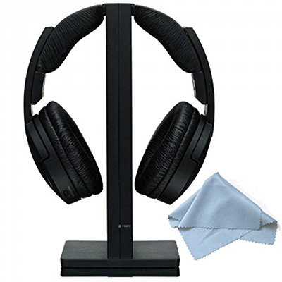 6-Sony-MDRRF985RK-Wireless-RF-Black-Headphone-&-Polaroid-Micro-Fiber-Cleaning-Cloth-With-Storage-Pouch