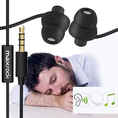 6-MAXROCK (TM) Unique Total Soft Silicon Sleeping Headphones
